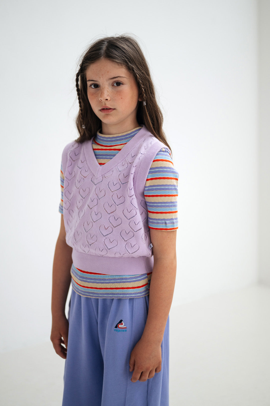 v neck spencer - soft glacier bloom
