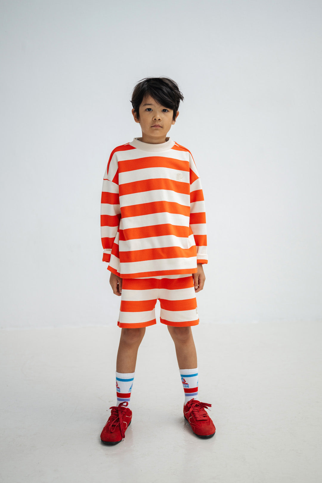 shorty - flame red block stripe
