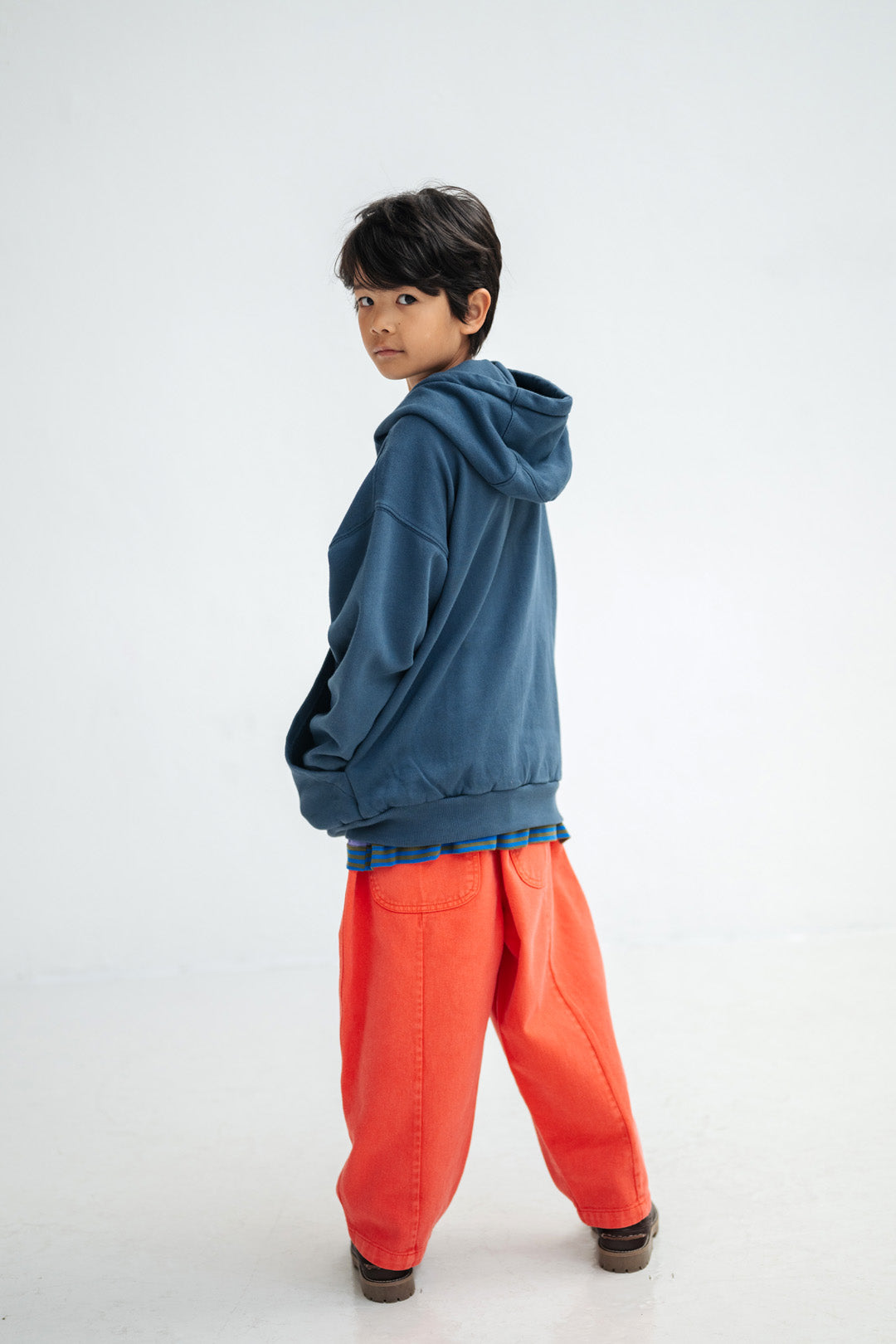 wide pant - washed flame red