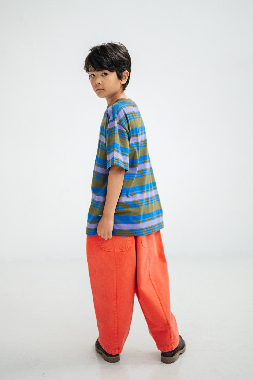 wide pant - washed flame red