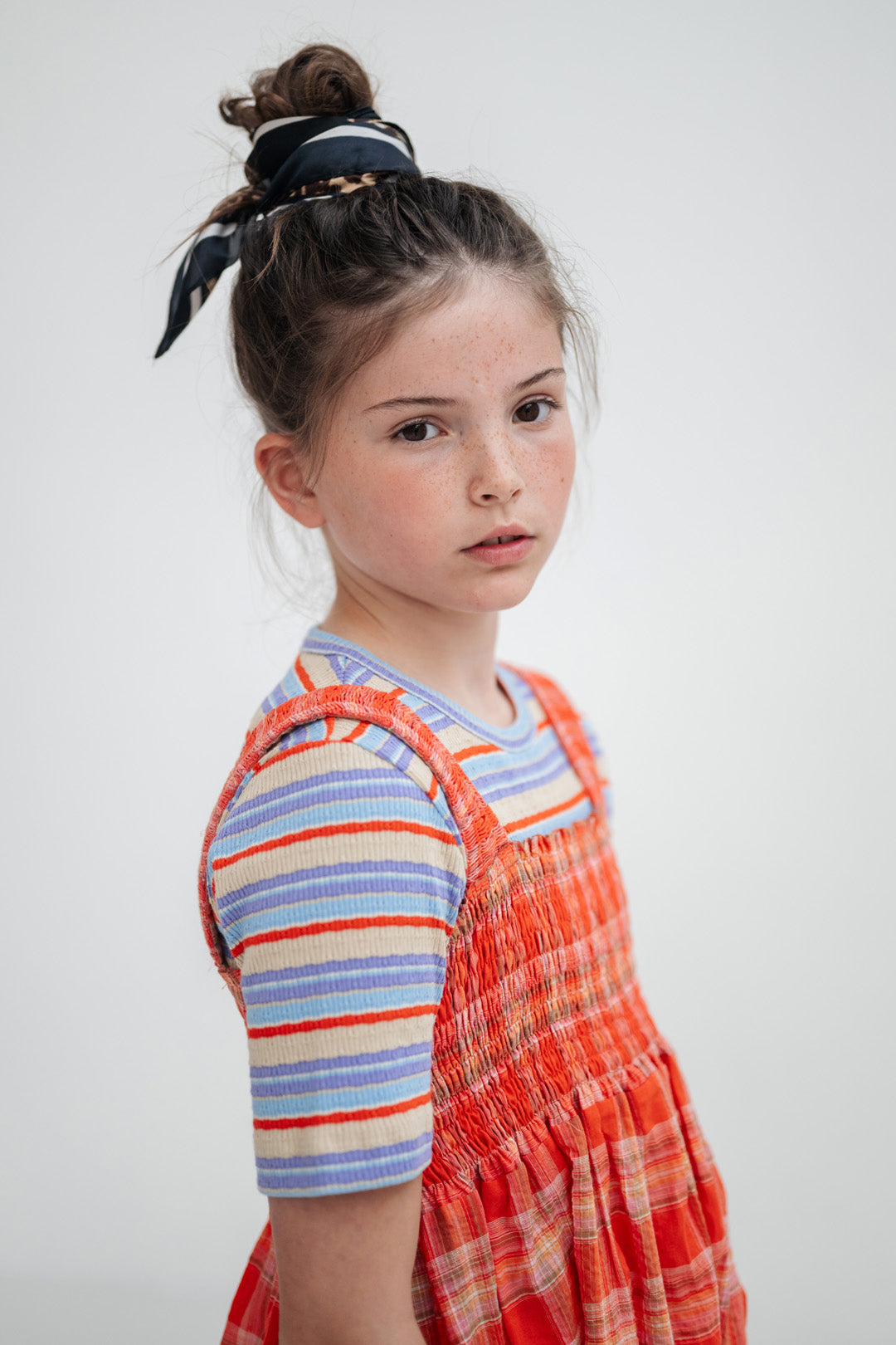 bloom dress - coral check