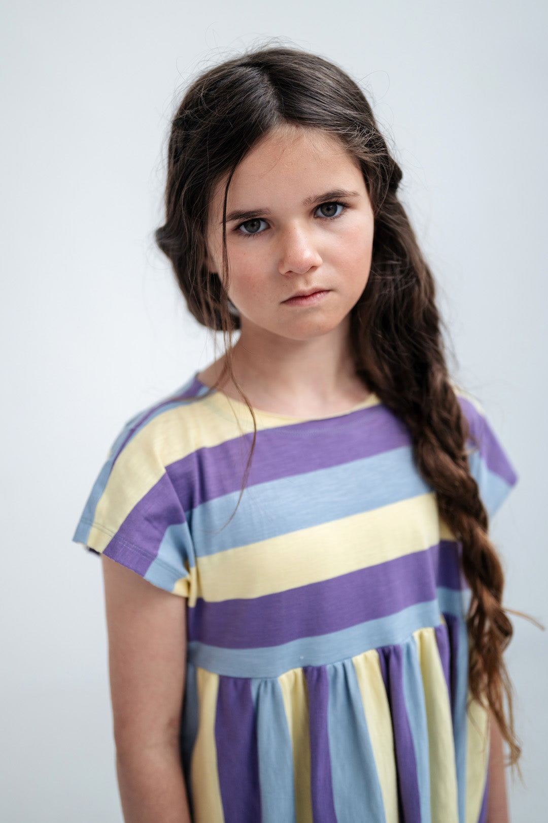 easy dress - tricolor block stripe