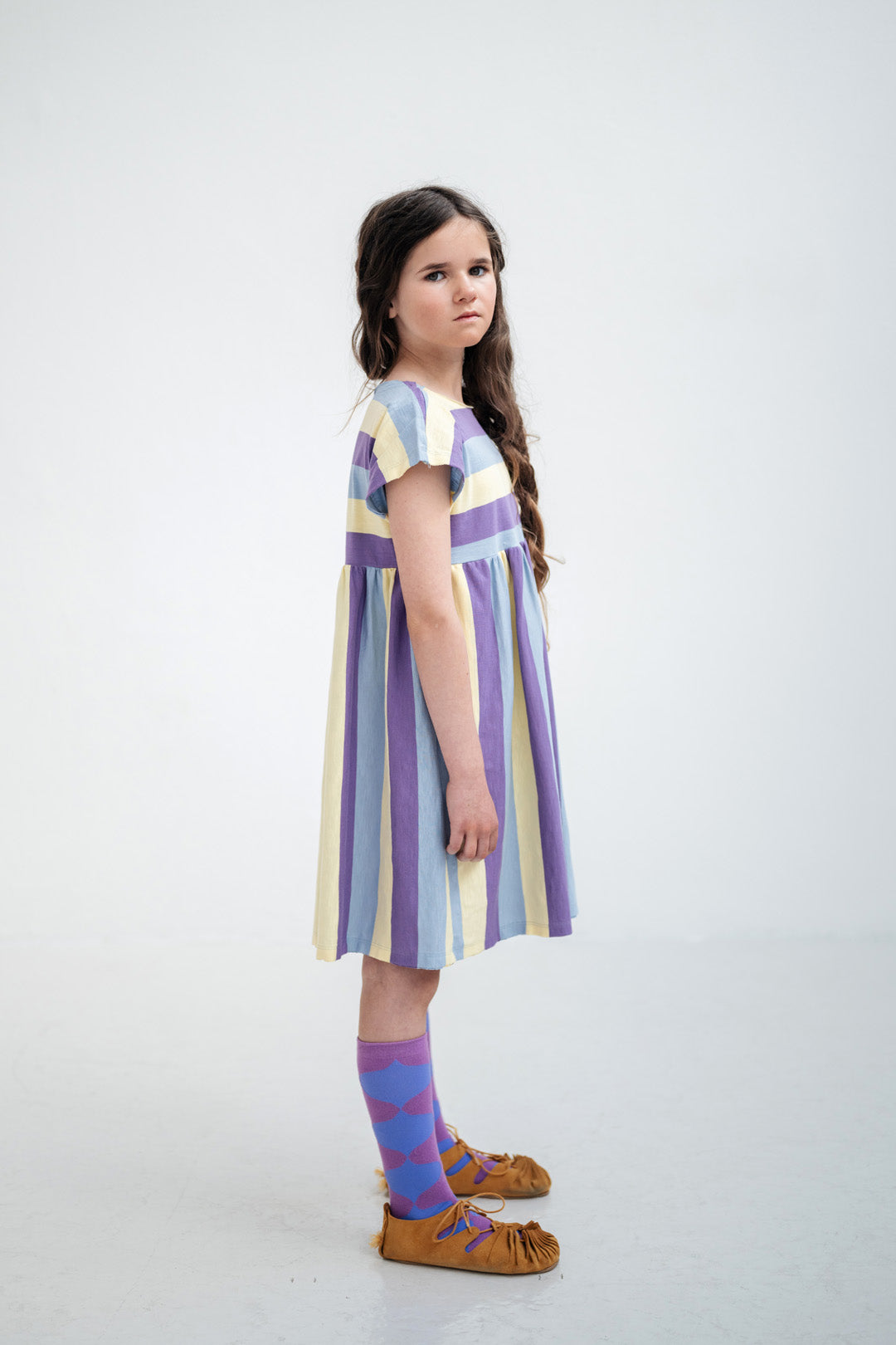 easy dress - tricolor block stripe