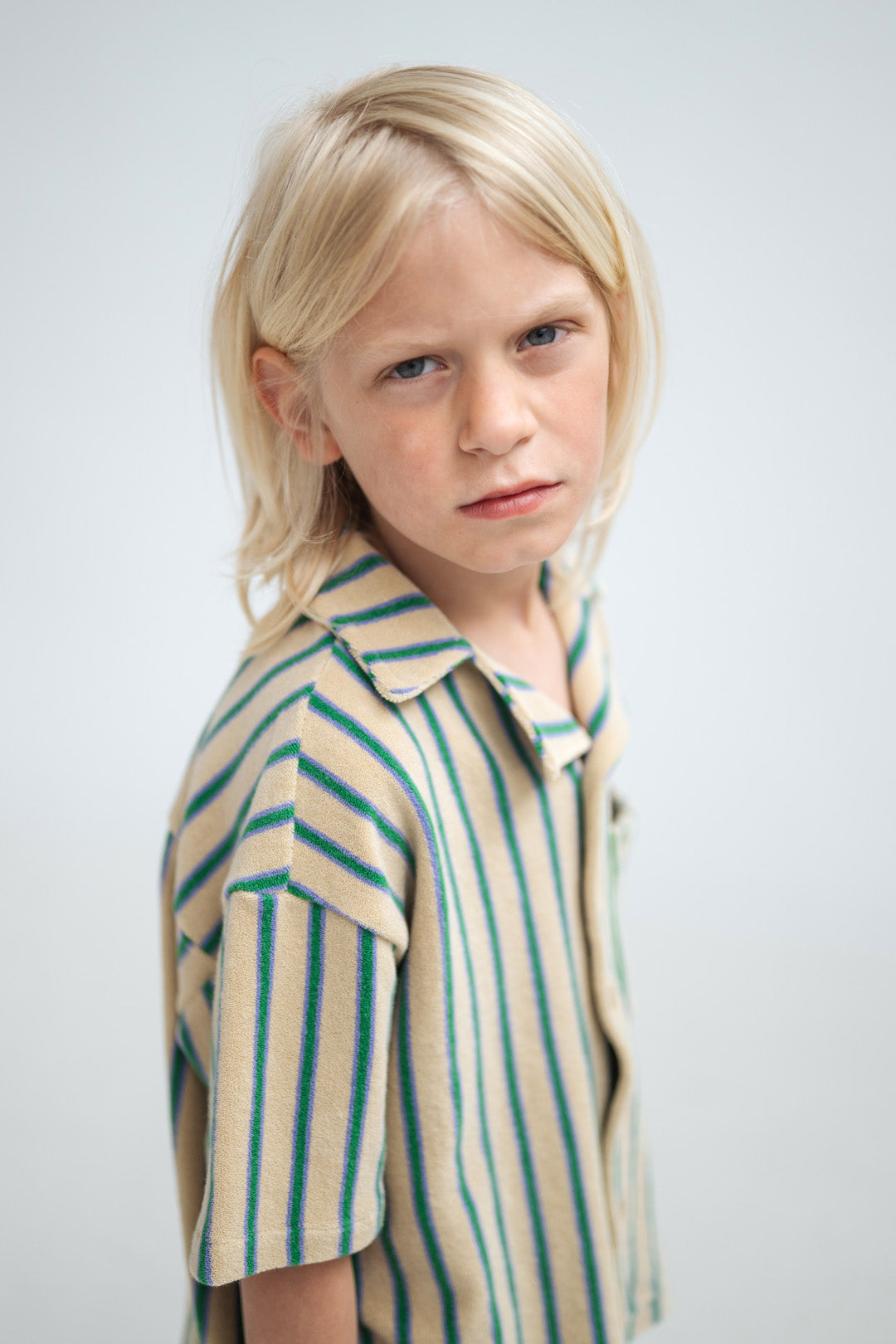 box cut shirt - jade bloom stripe
