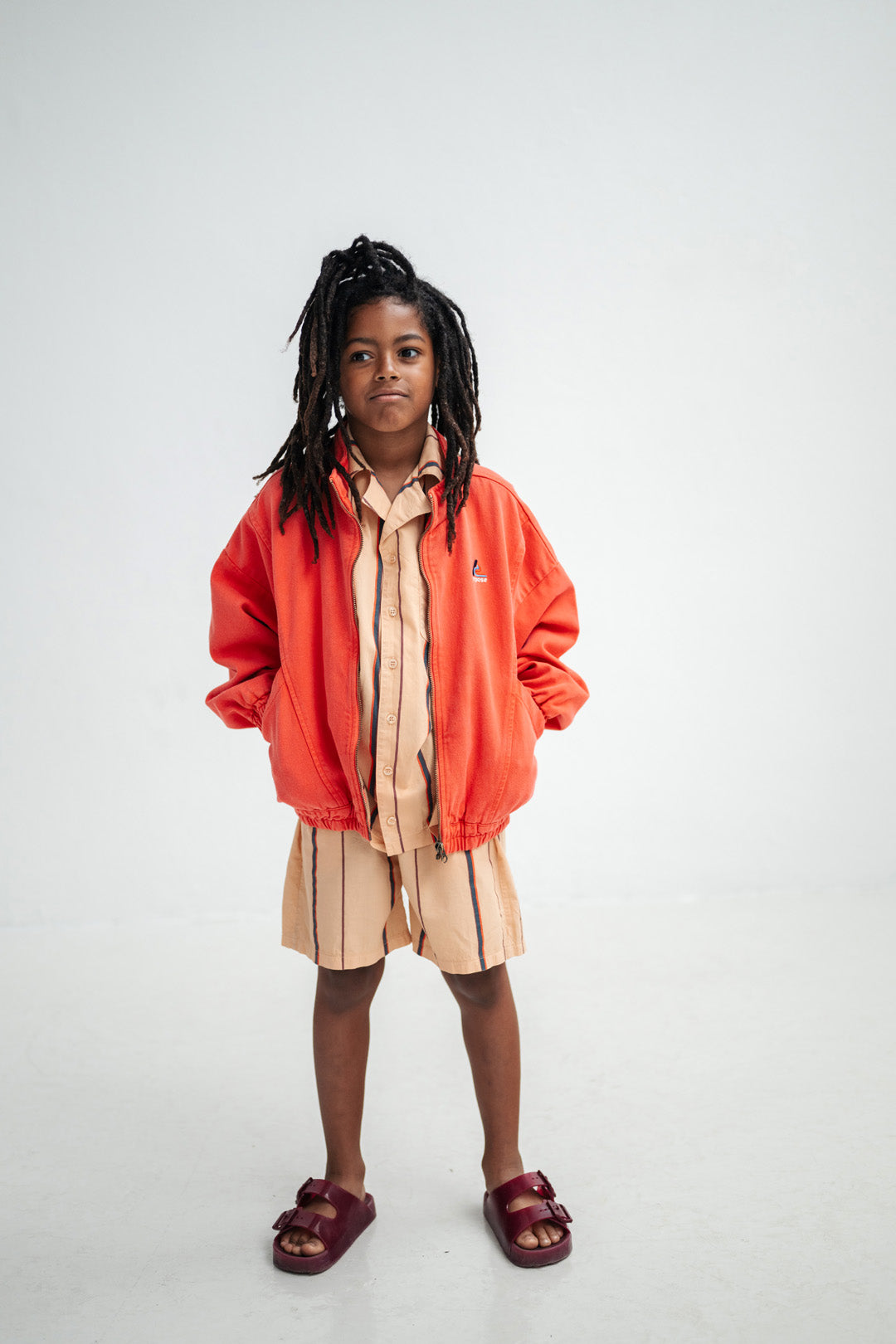 windbreaker - washed flame red