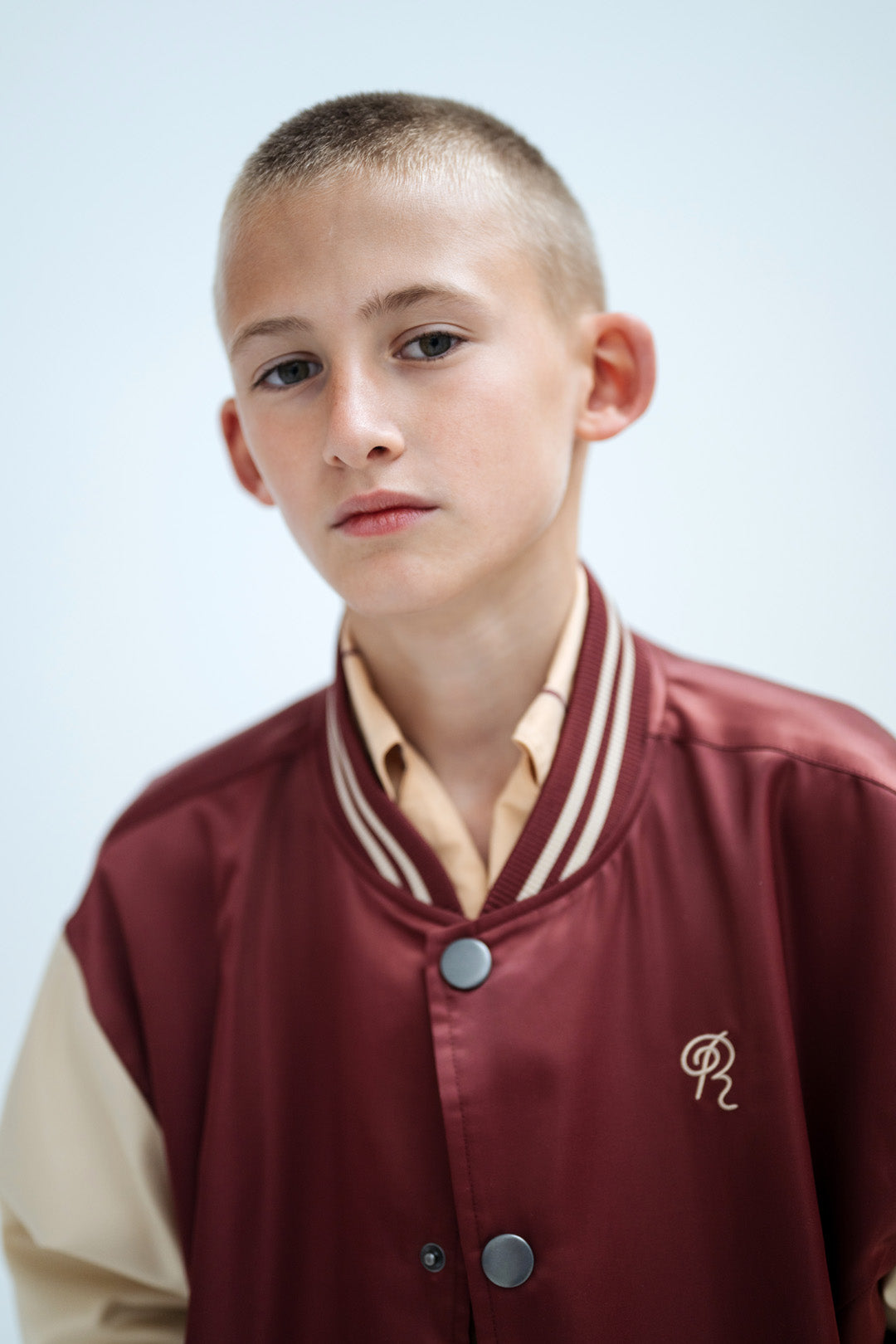 baseball jacket - cherrywood color block