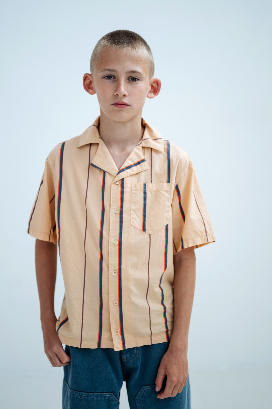 boxy shirt - sand stripe