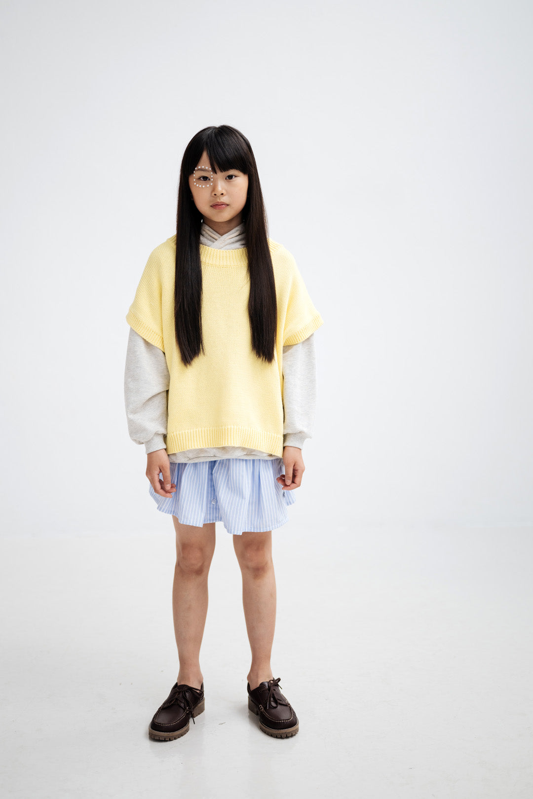 knit boxy top - soft yellow