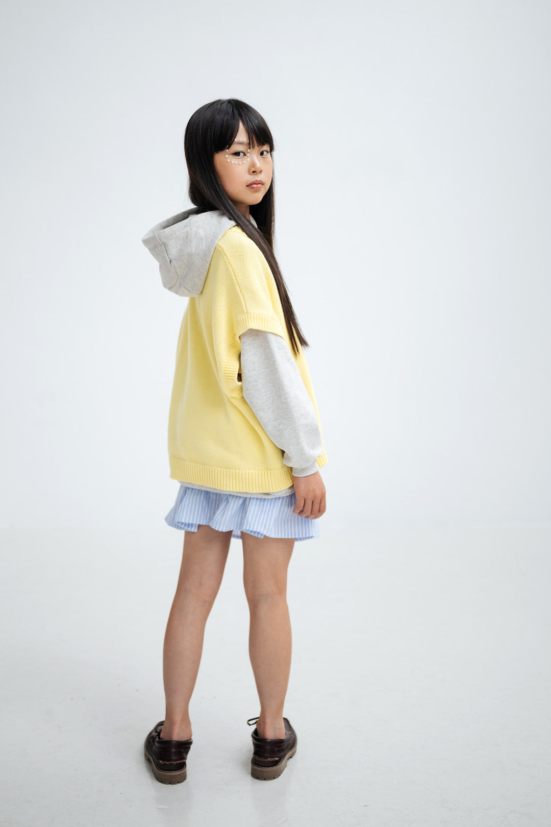 knit boxy top - soft yellow