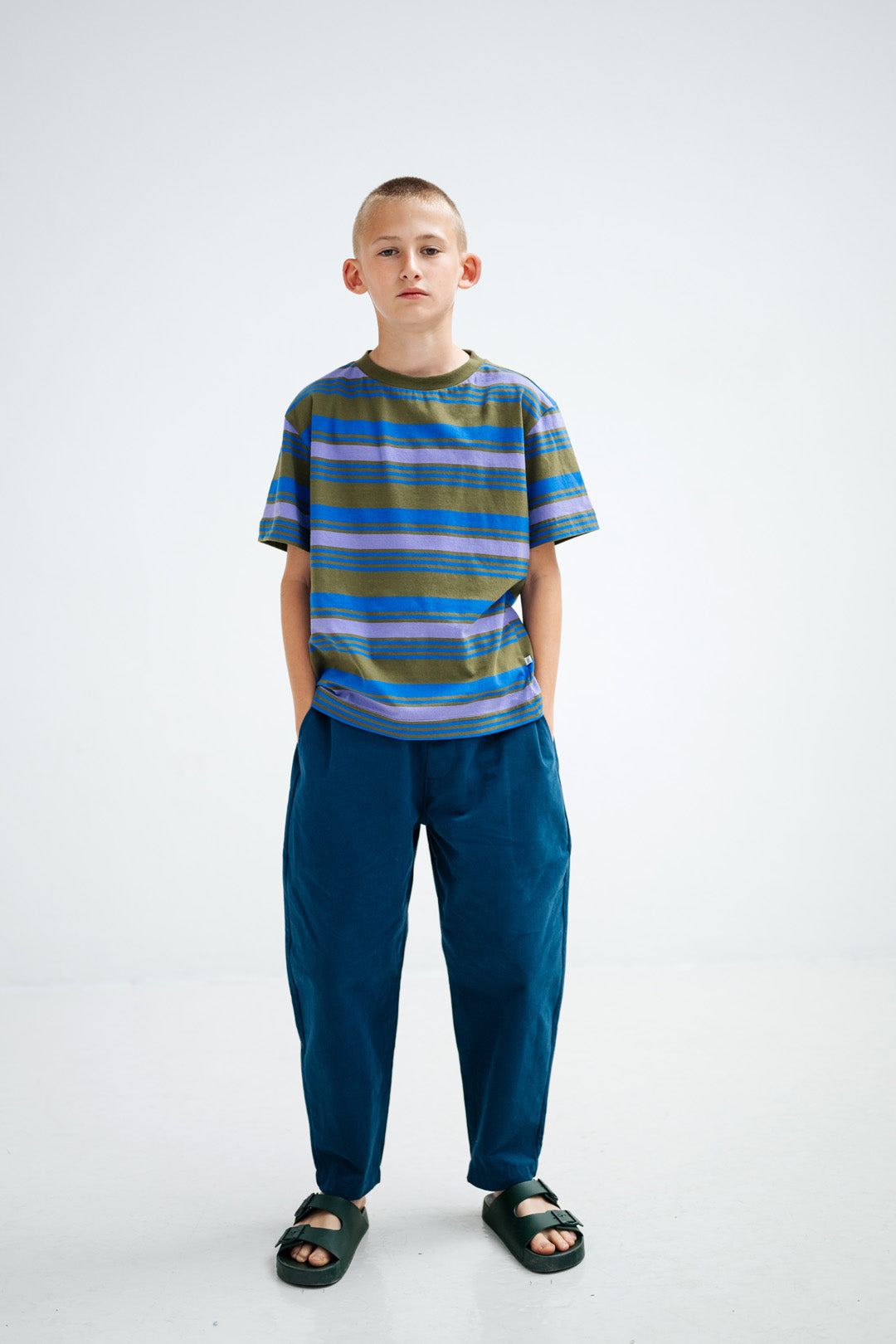 tee shirt - khaki bloom stripe