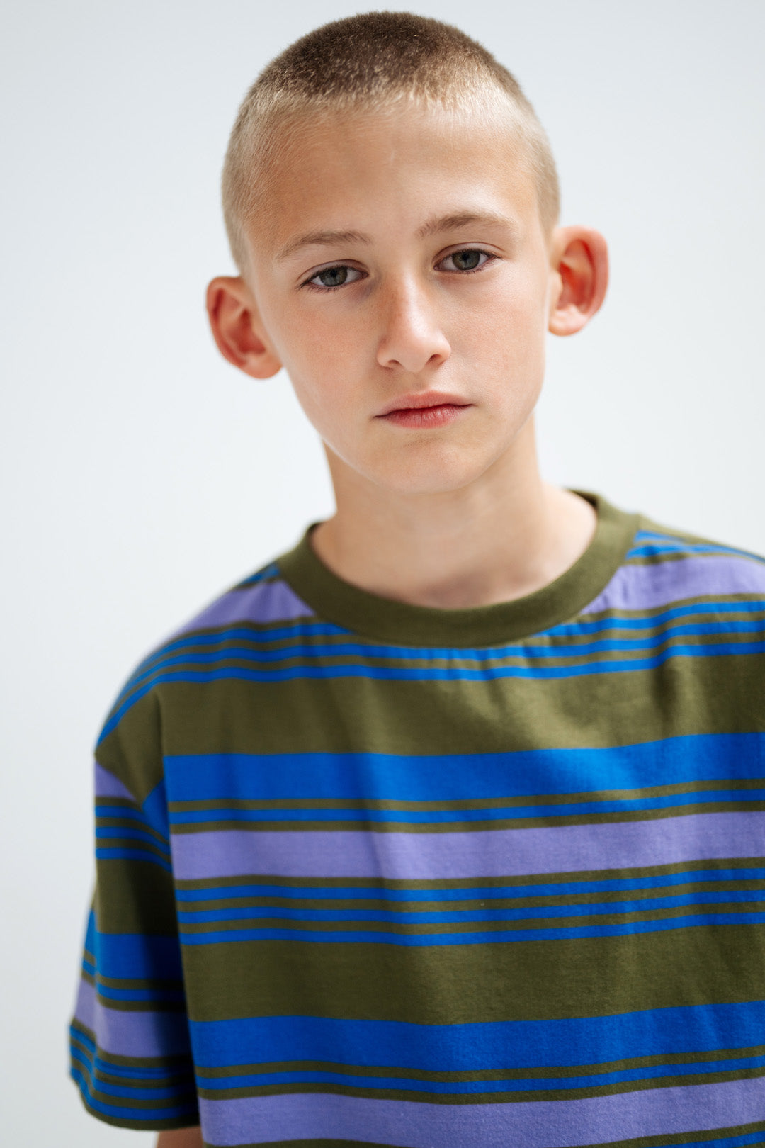 tee shirt - khaki bloom stripe