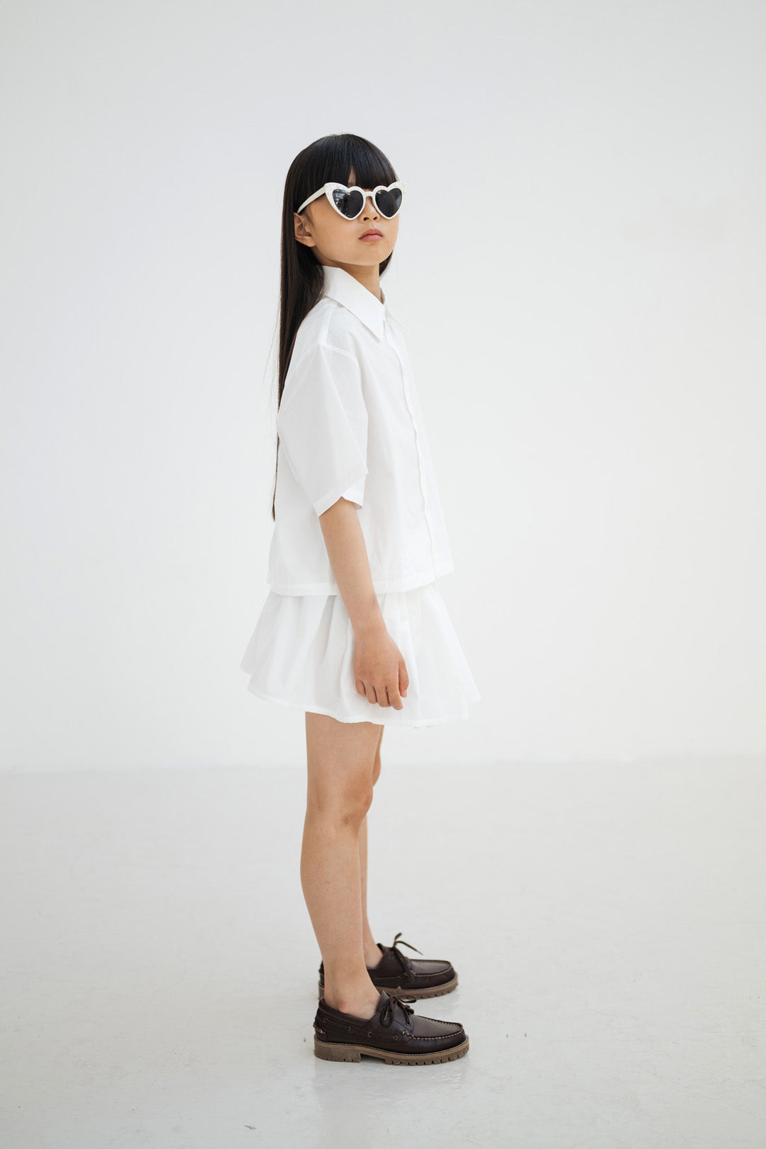 button down skirt - crips white