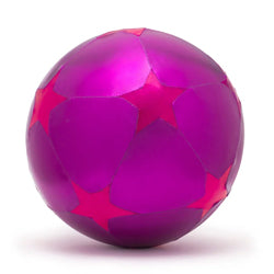 Ratatam Starry Ball in Pink and Purple with a metallic finish and star pattern, 30 cm diameter, designed for safe and stylish indoor play, sold un inflated