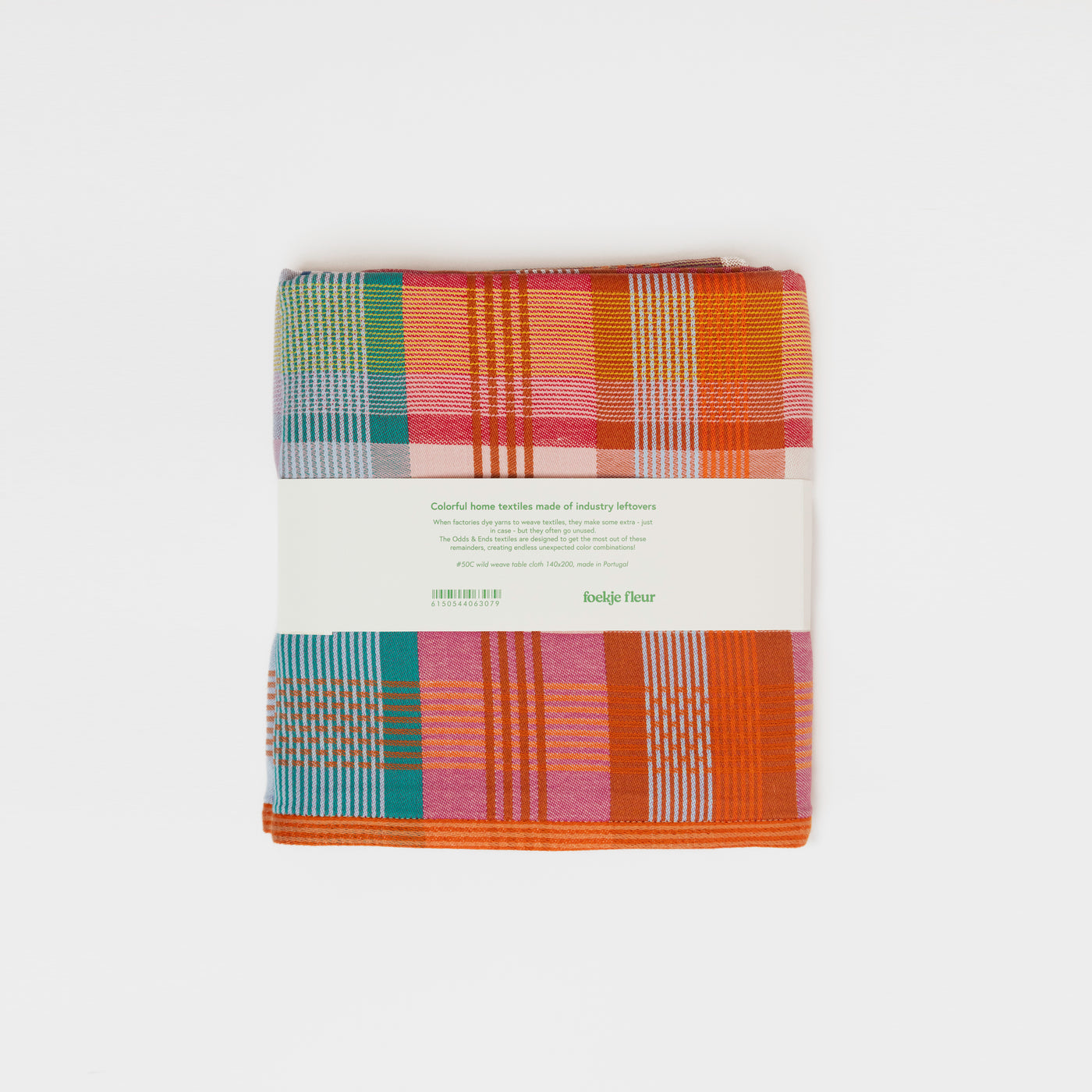 Colorful sustainable cotton tablecloth made from industry leftovers – 140×200 cm – Foekje Fleur – made in Portugal