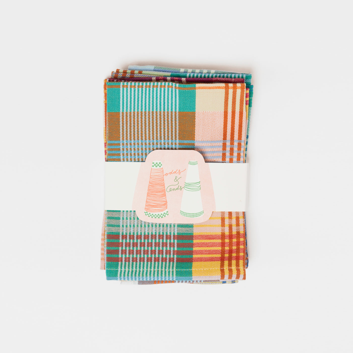 Set of four colorful cotton napkins made from leftover yarns – 40×40 cm – Foekje Fleur – made in Portugal