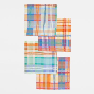Set of four colorful cotton napkins made from leftover yarns – 40×40 cm – Foekje Fleur – made in Portugal