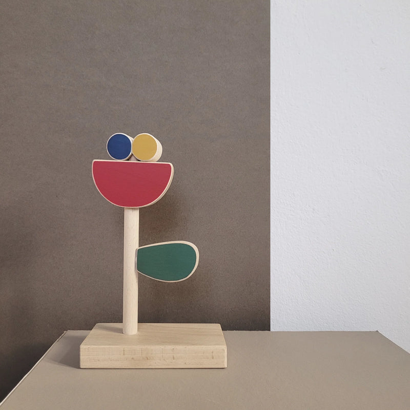 Wooden Poppy Flower Puzzle made from FSC-certified beech wood with non-toxic, water-based paints. Handcrafted in Crete, Greece, perfect for creative play and a meaningful gift.
