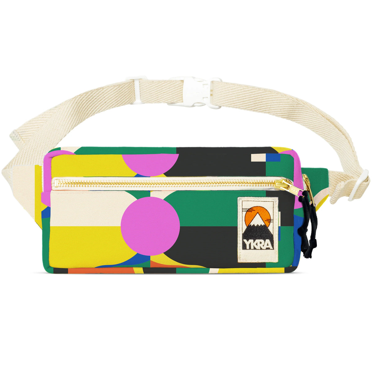 YKRA Fanny Pack Porto in durable cotton canvas – compact belt bag with zip pockets and adjustable strap, handmade in Hungary.