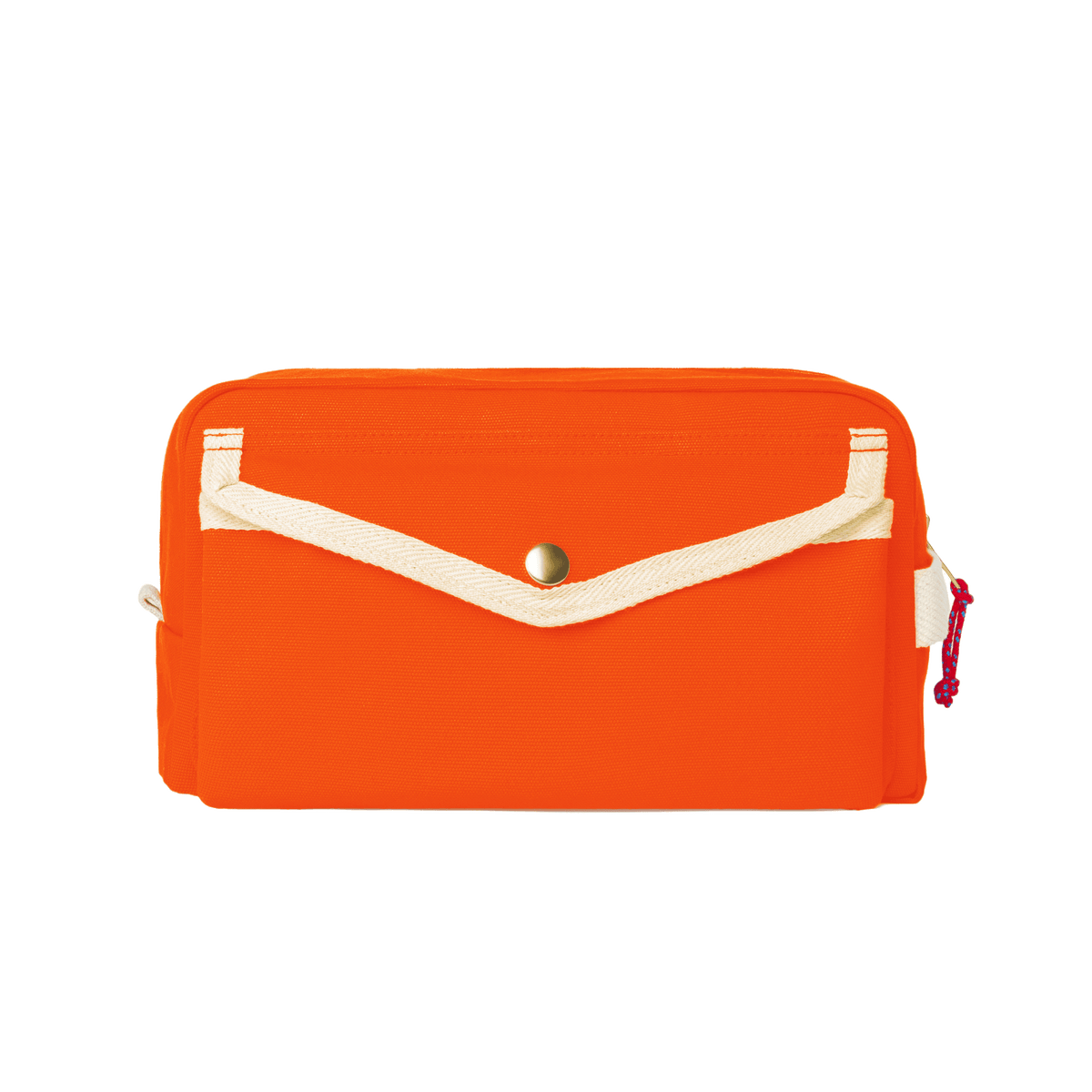 YKRA Dopp Pack toiletry bag made from durable cotton canvas, featuring outer pockets and a carrying handle.