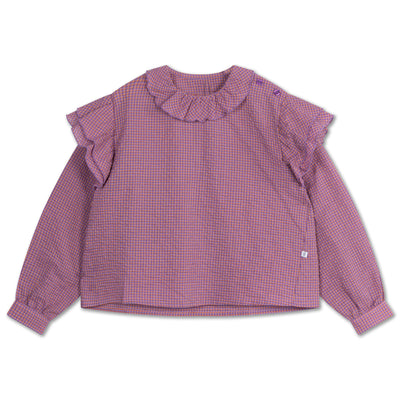 ava blouse - multi mauve check