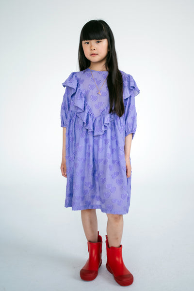 beau dress - floating hearts purple