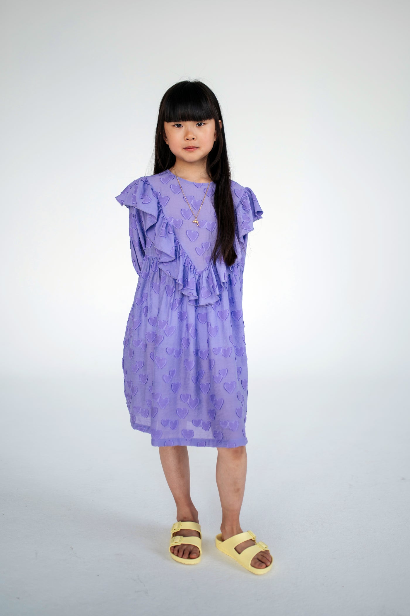 beau dress - floating hearts purple