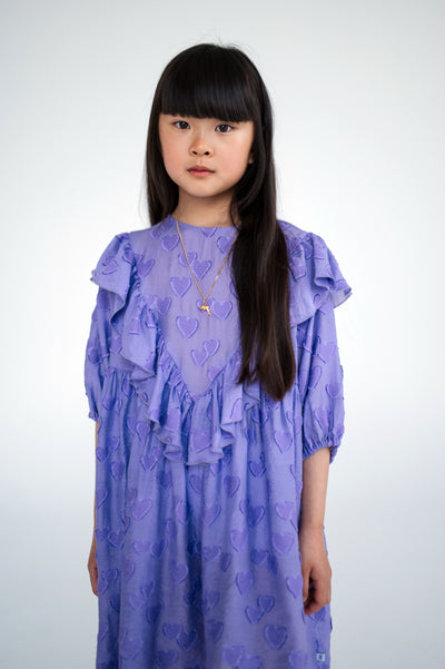 beau dress - floating hearts purple