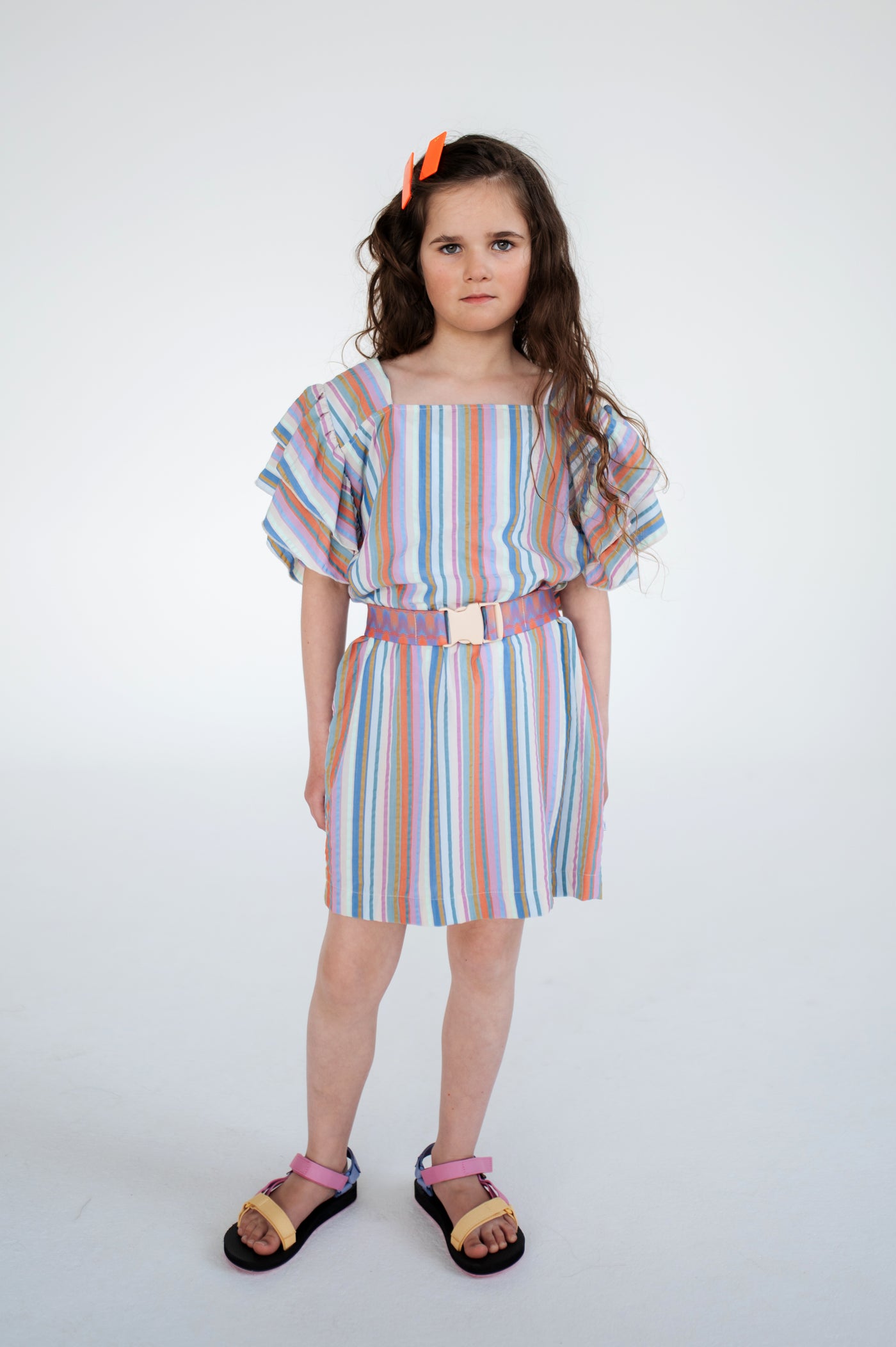 drip dress - multi stripe