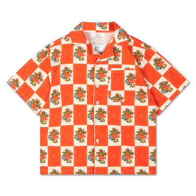 boxy shirt - flower tiles