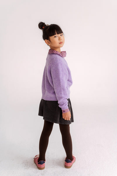 knit cardigan - lilac