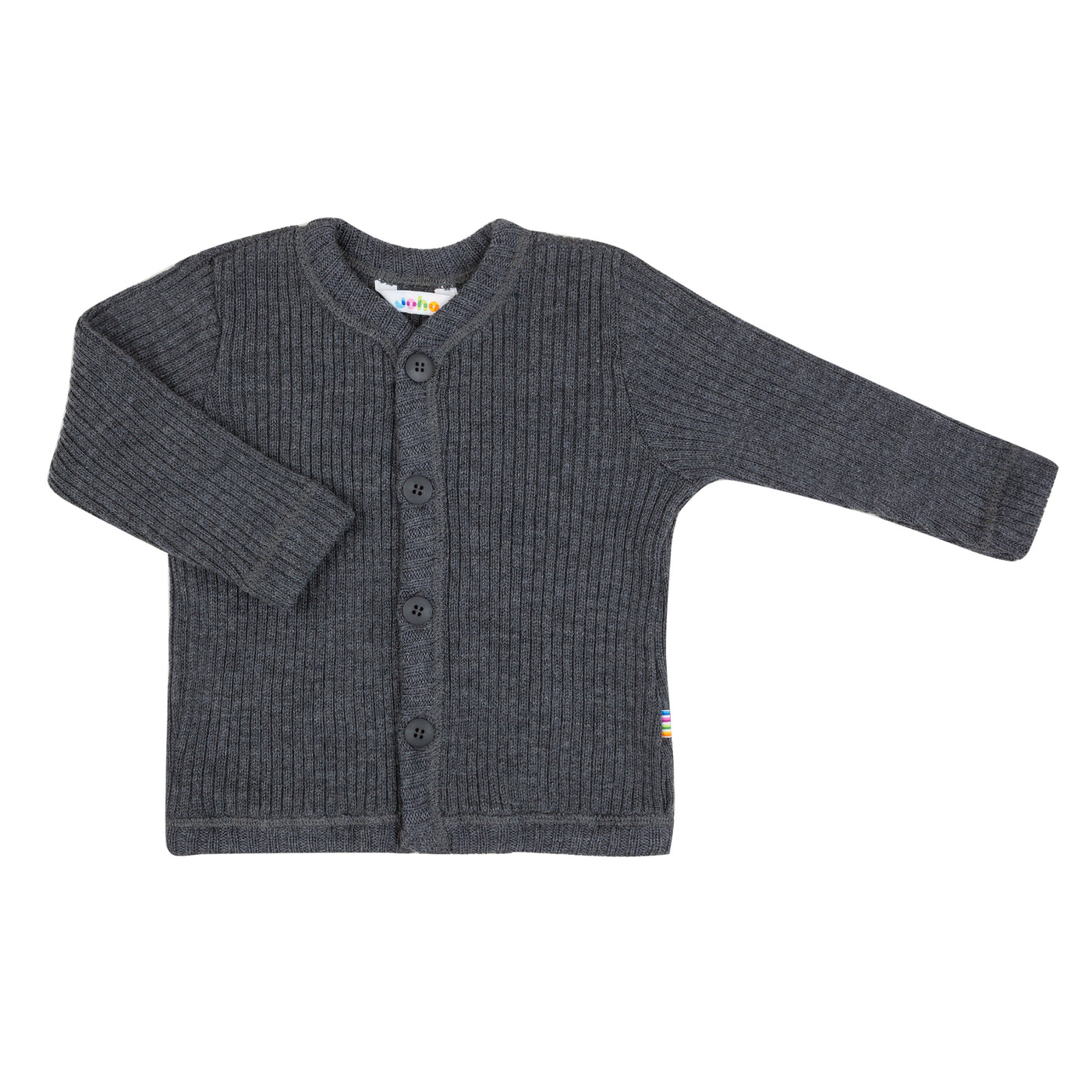 Chunky ribbed knit wool baby cardigan – ultra-soft, warm, and breathable 100% wool knitwear for babies, perfect for layering