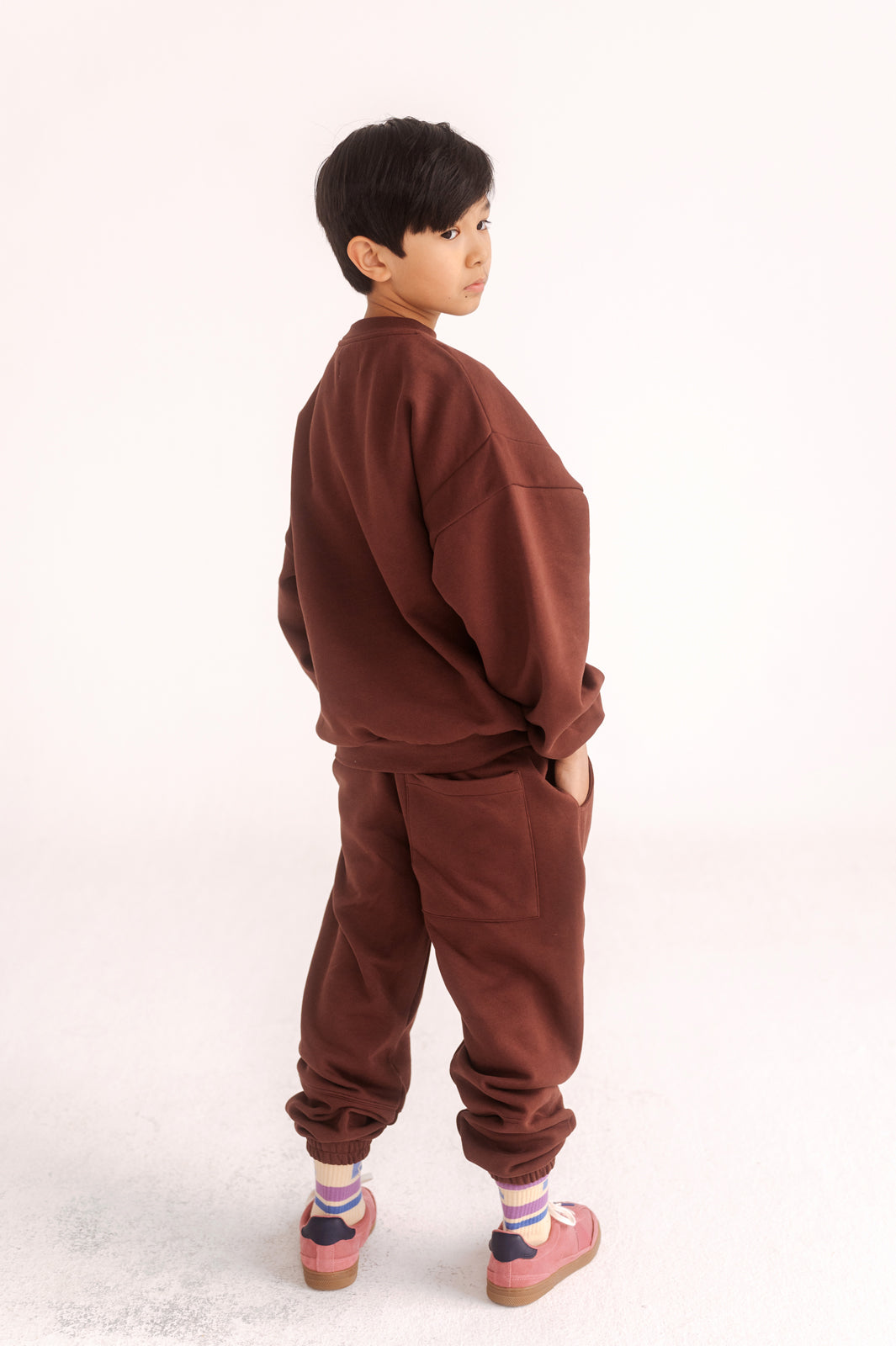 crewneck sweater - dark berry jam red