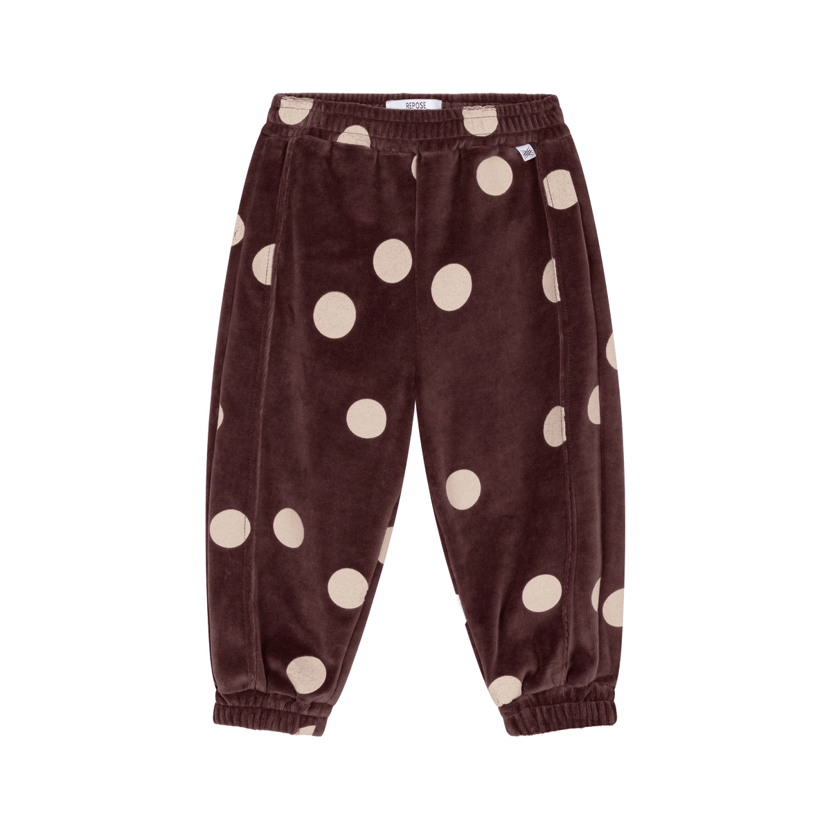 comfy wide pants - chocolate polka dot