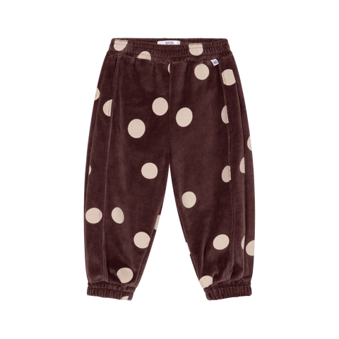 comfy wide pants - chocolate polka dot