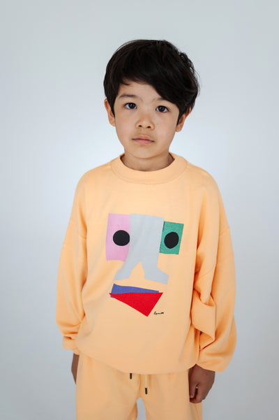 crewneck sweater - apricot orange