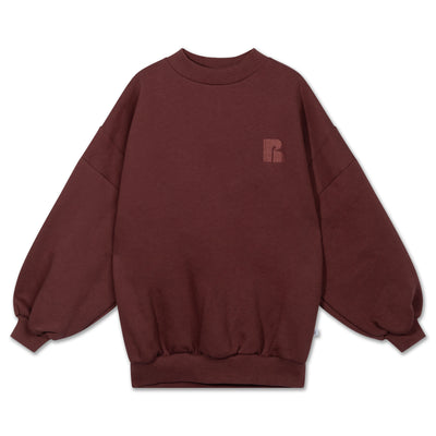 crewneck sweater - dark berry jam red