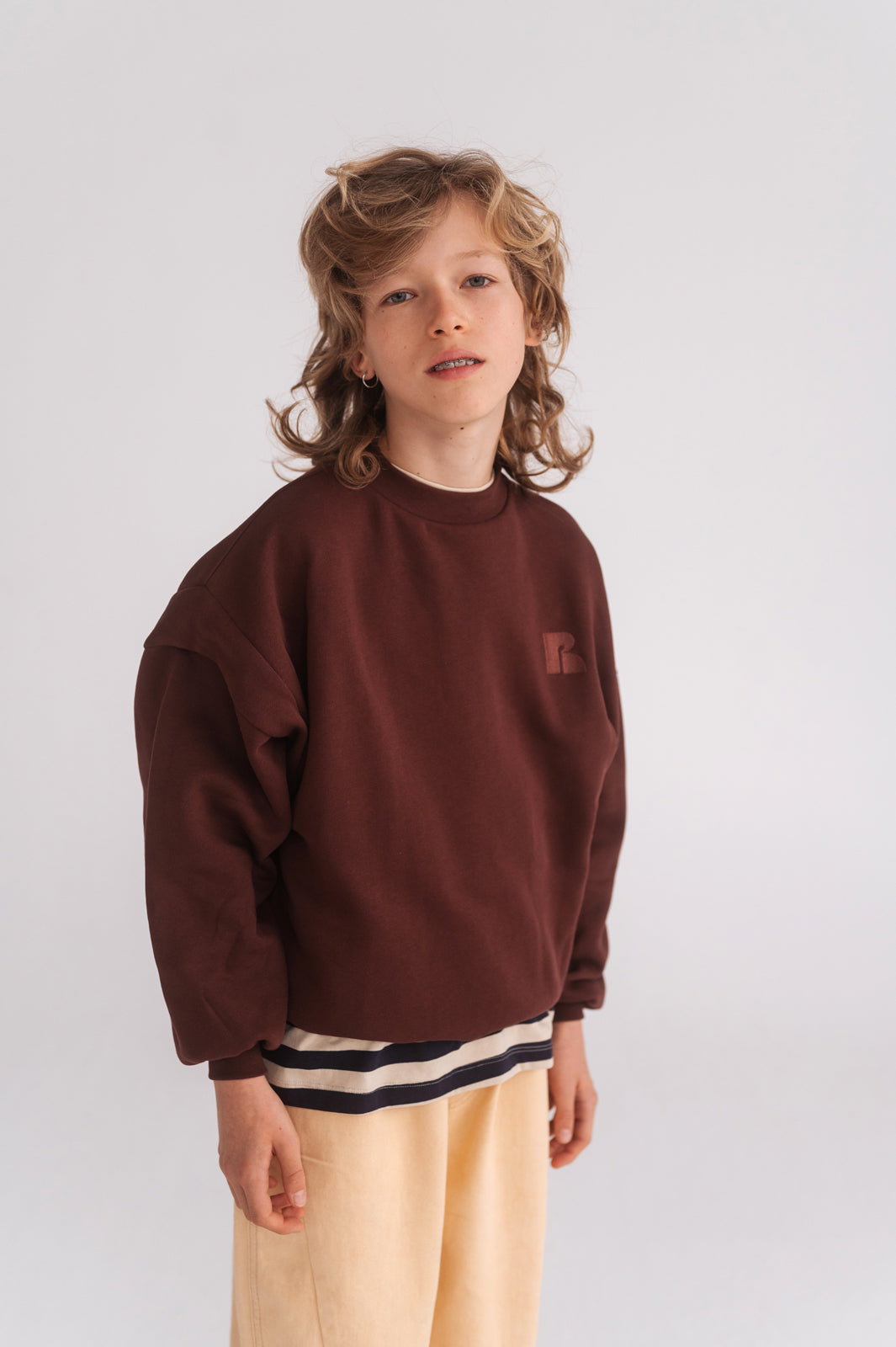 crewneck sweater - dark berry jam red