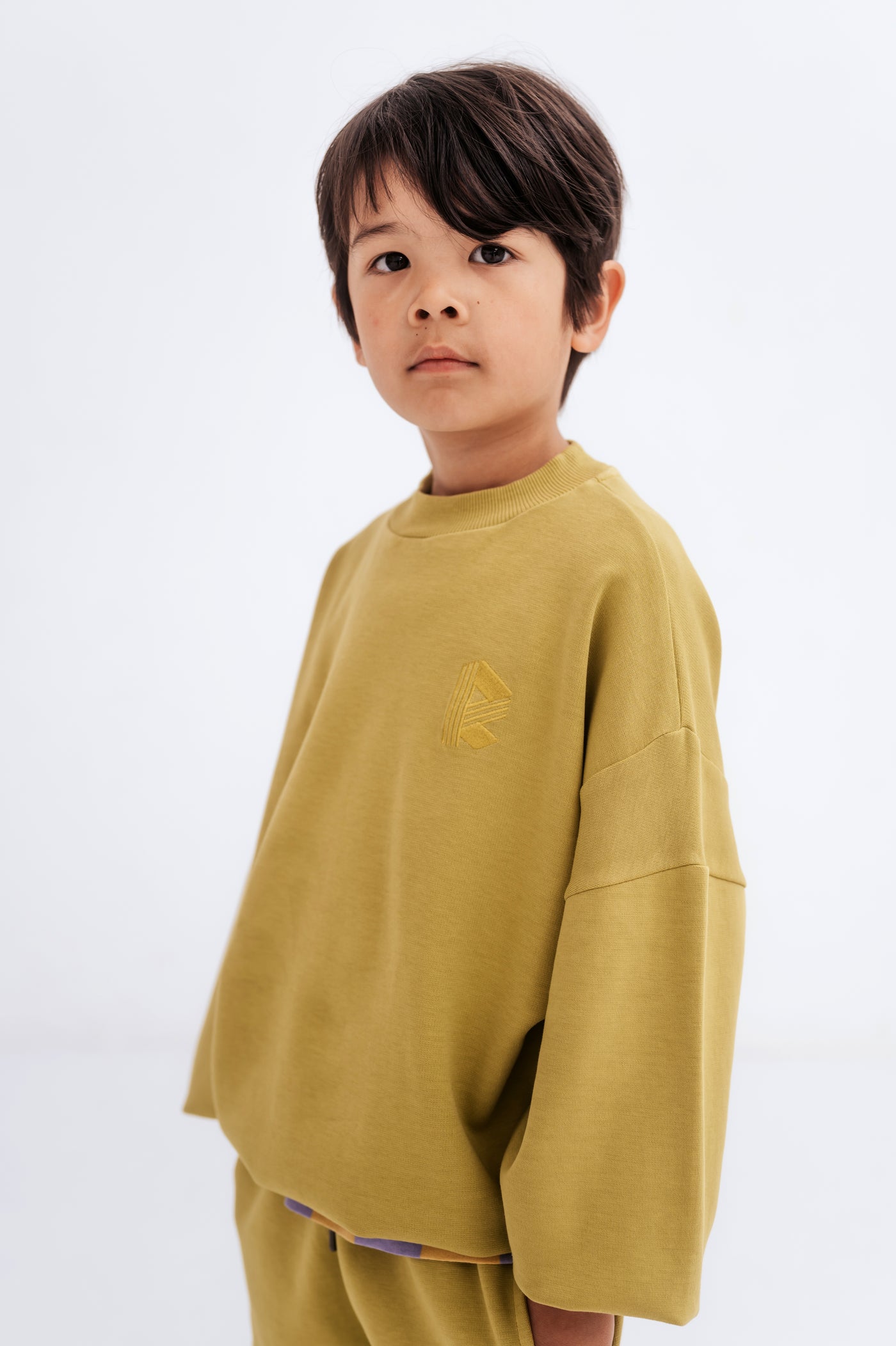 crewneck sweater - golden green