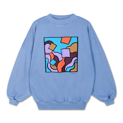 crewneck sweater - silver lavender blue