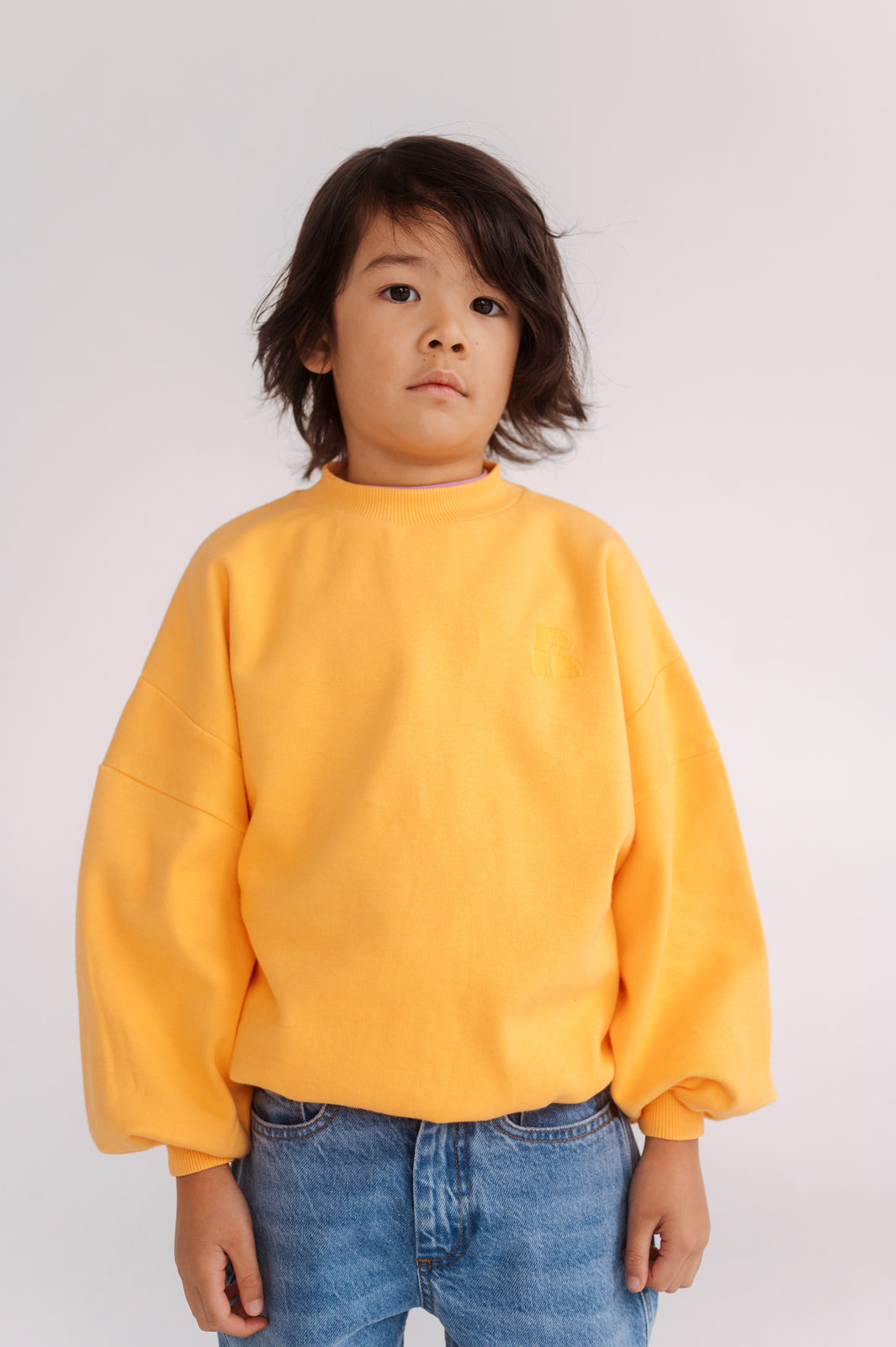 crewneck sweater - bright marigold