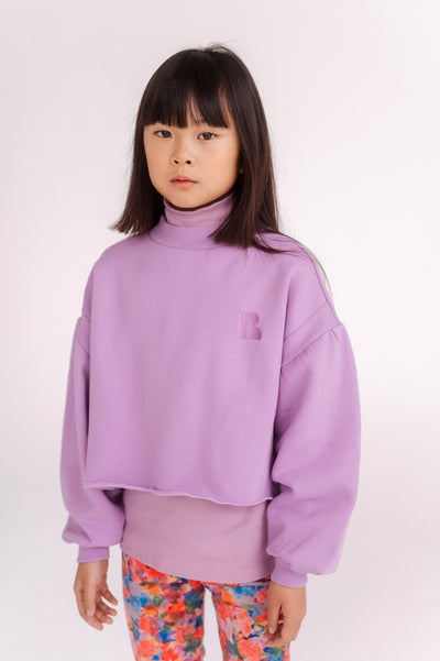 crop heart sweater - violet lilac