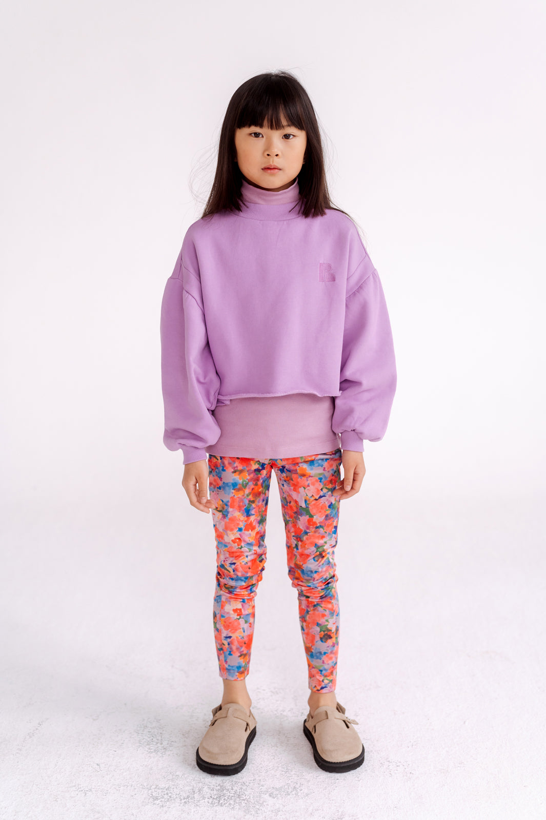 crop heart sweater - violet lilac