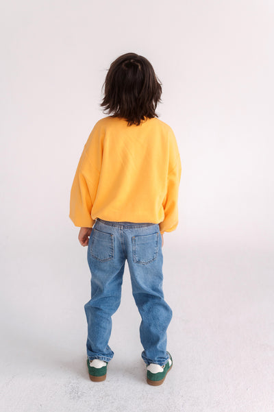 crewneck sweater - bright marigold