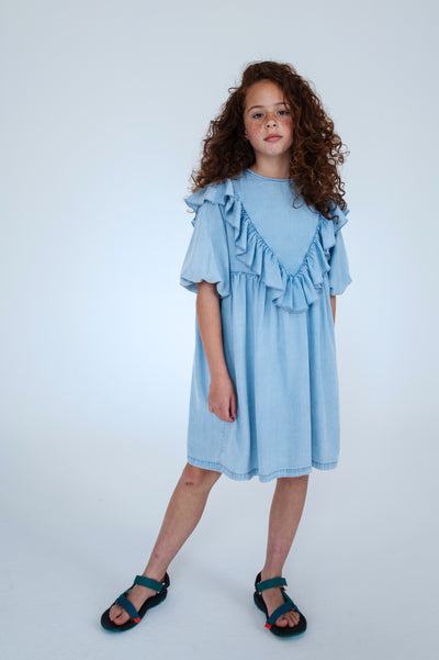 beau dress - bleached blue