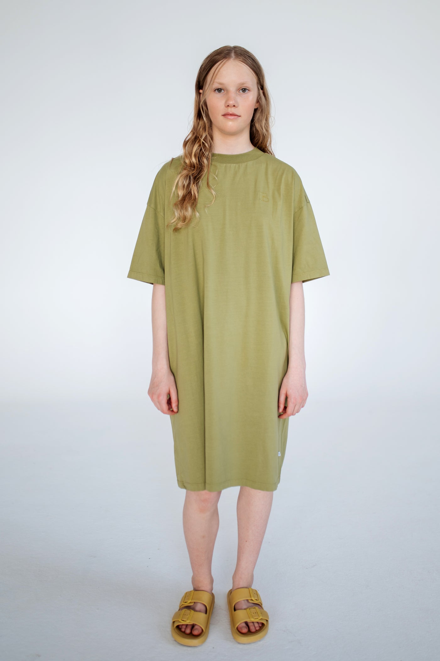 tee dress - moss green