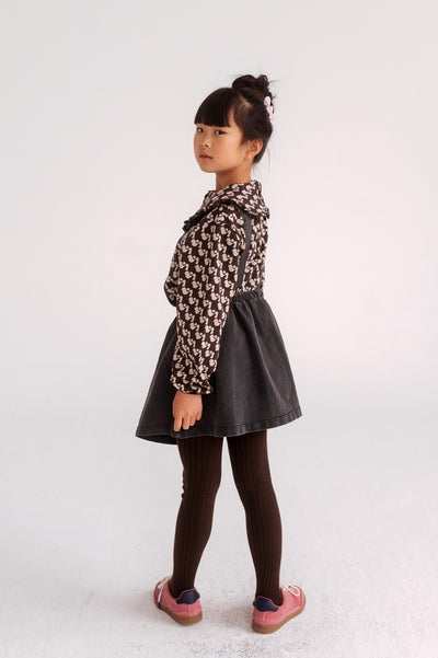 fancy collar sweater - graphic duck dot