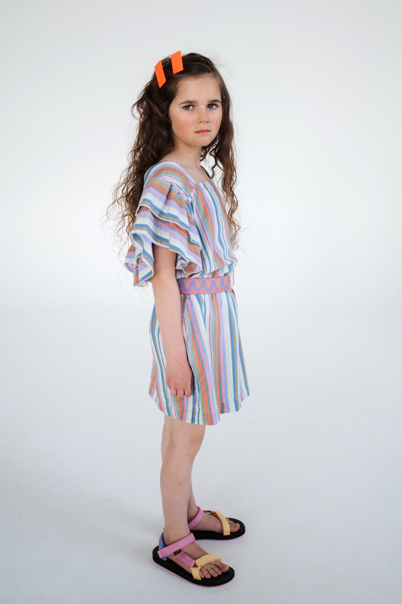 drip dress - multi stripe