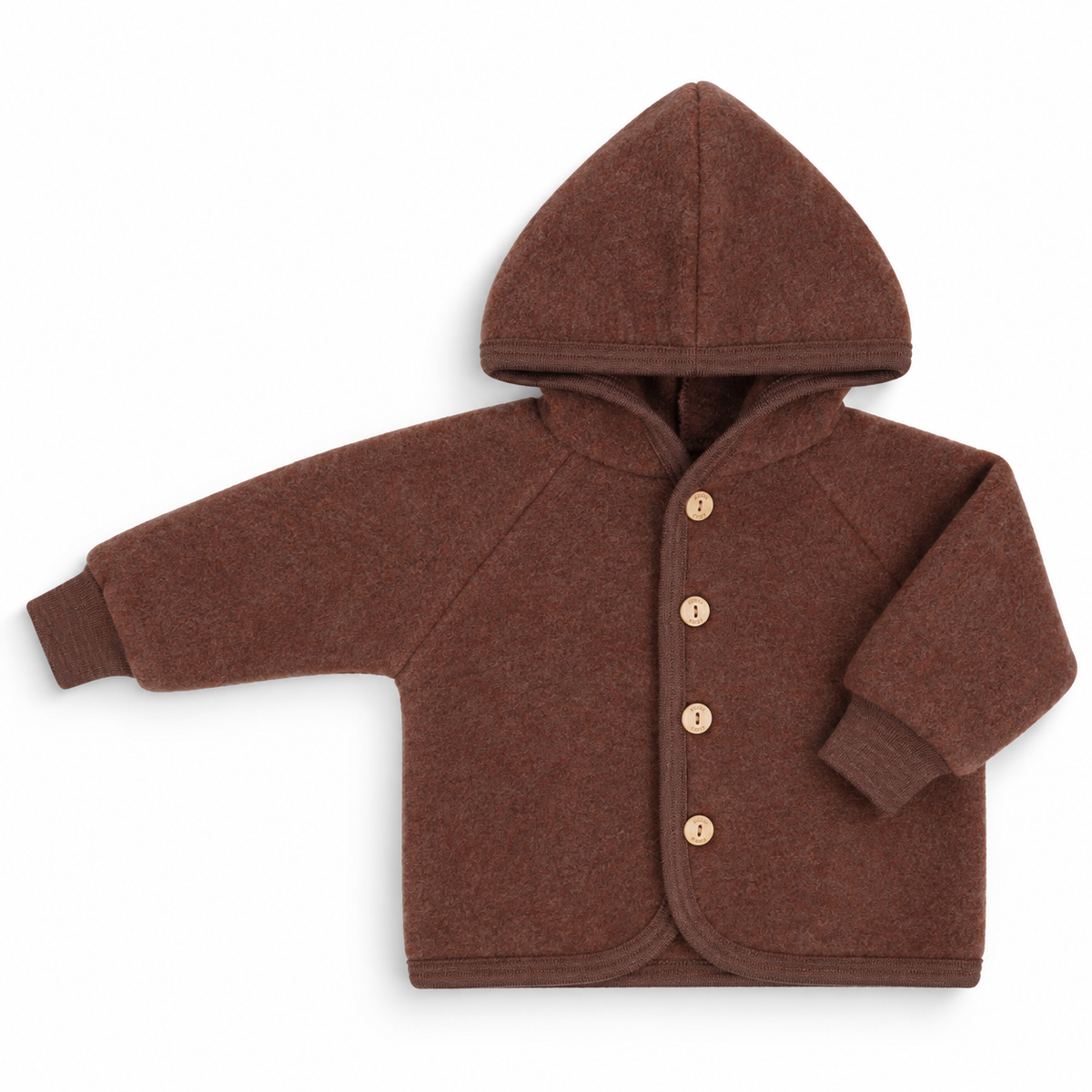 Engel Natur - wool fleece hooded jacket cinnamon