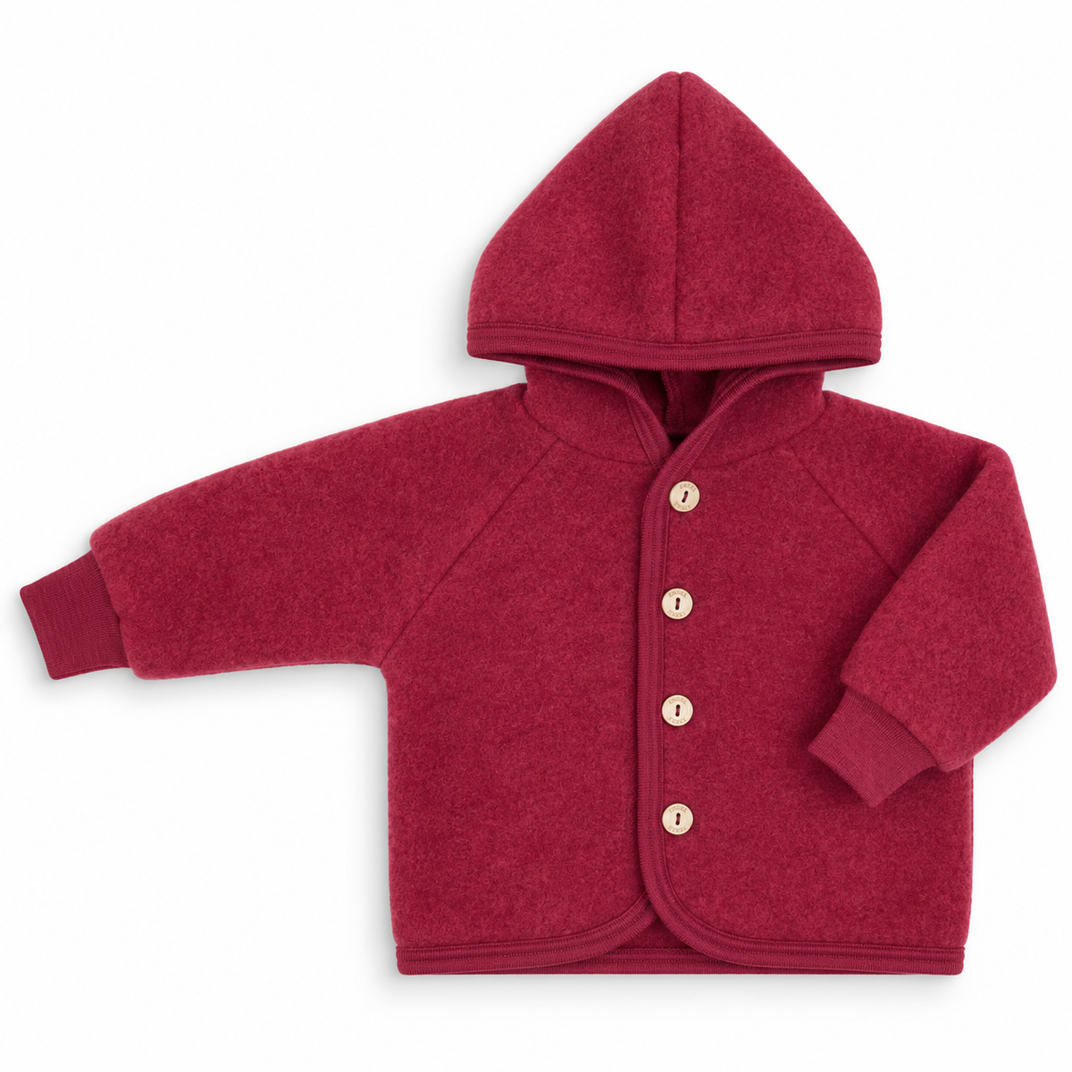 Engel Natur hooded jacket in jasper melange organic merino wool fleece for babies and children.