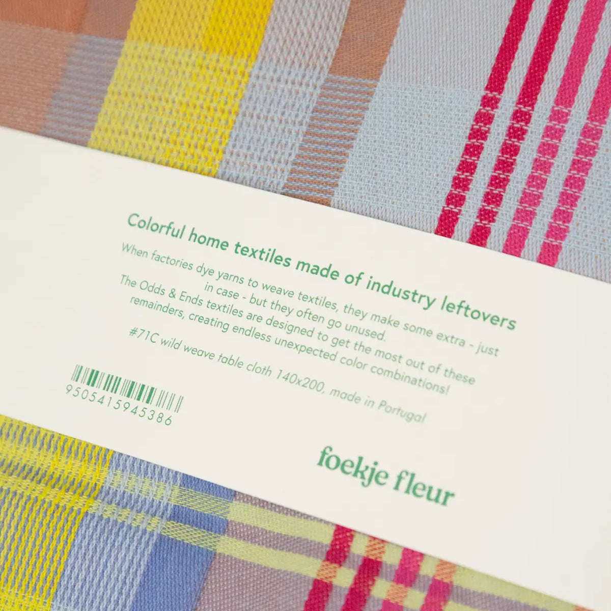 foekje fleur table cloth #71c wild weave made from industry leftover cotton colourful sustainable table linen 140 x 200 cm made in portugal